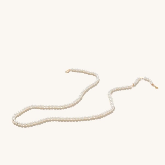 MEJURI ESSENTIAL PEARL NECKLACE PEARLS ON 14K SOLID GOLD CHAIN NIB - Picture 4 of 10